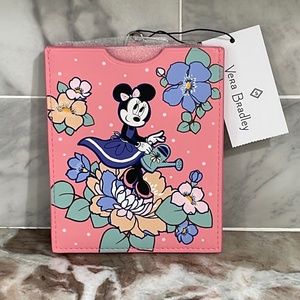Vera Bradley DISNEY RFID Passport Wallet With Clip Minnie's Garden Party NEW